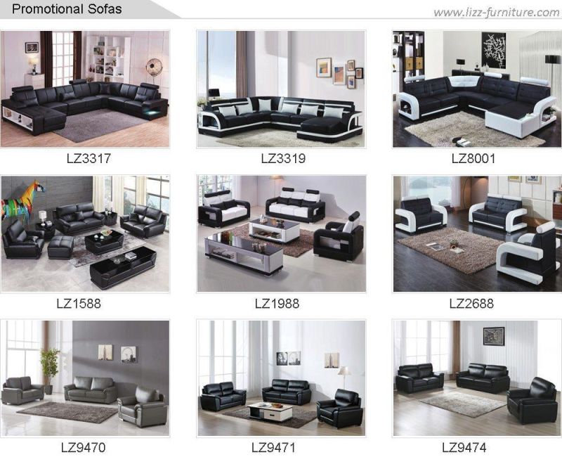 European Modern Home Living Room / Hotel Office Genuine Leather L Shape Sectional Corner Leisure Sofa