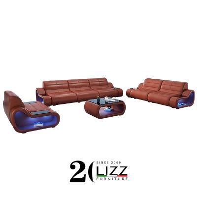 Contemporary Style Sectional Home Furniture Living Room Luxury Genuine Leather Sofa Set