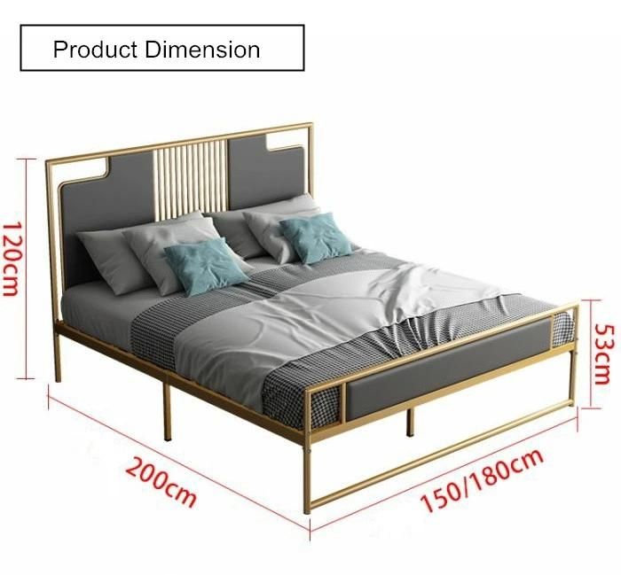 Hyc-Bl11 Ins Style Modern Stainless Steel Frame Double Metal Bed for Sale