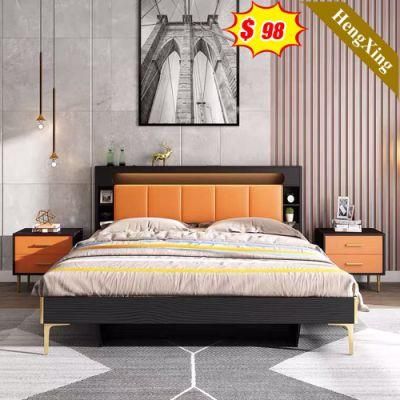 China Foshan Supplying Modern Hotel Leather Bedroom Furniture Wardrobe Sofa Massage Double Beds