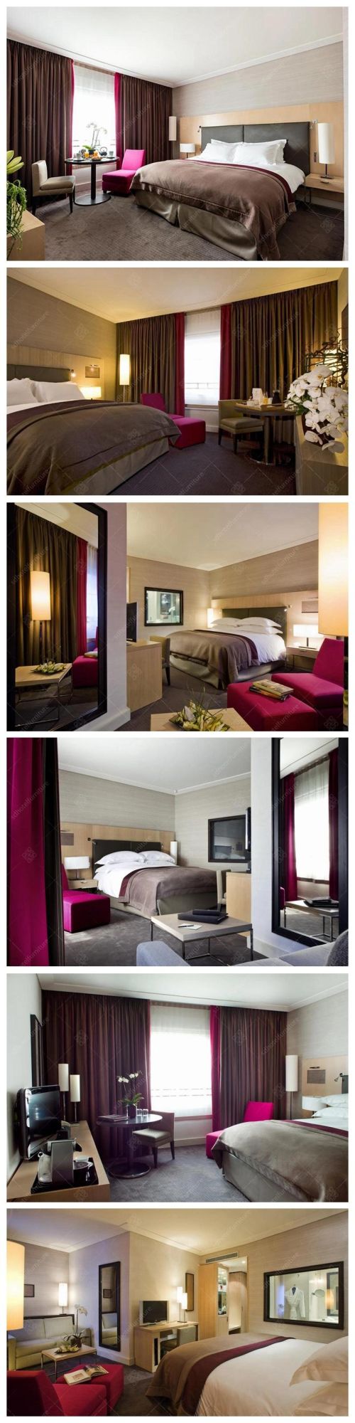 Modern 5 Stars French Hotel King Size Bedroom Furniture Sets