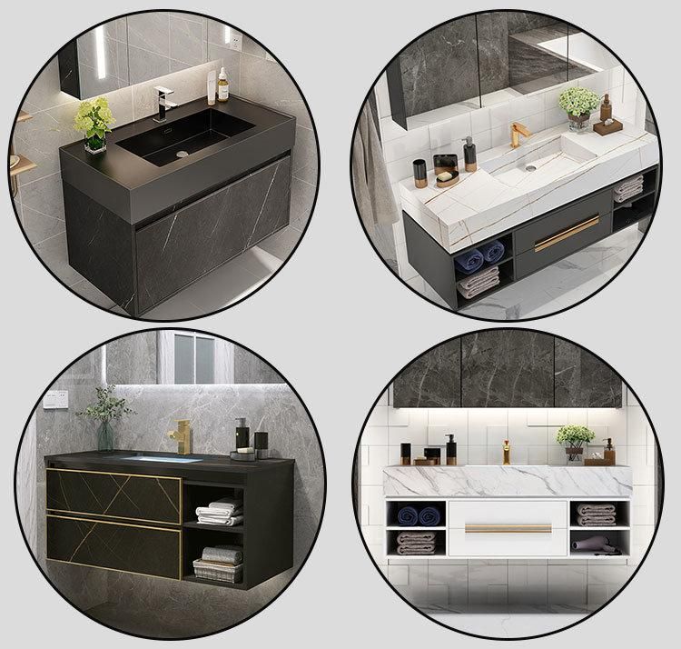 Customized Luxury Modern Double Black Wash Basin Bathroom Furniture Vanity Bathroom Cabinet