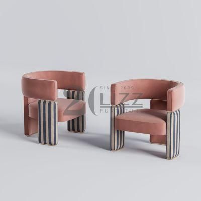 Special New Design Contemporary Nordic Style Living Room Decor Leisure Pink Fabric Sofa Chair
