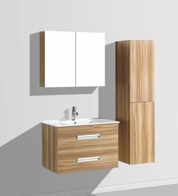 Modern Wall Hung Melamine Bathroom Cabinet with Ceramic Basin