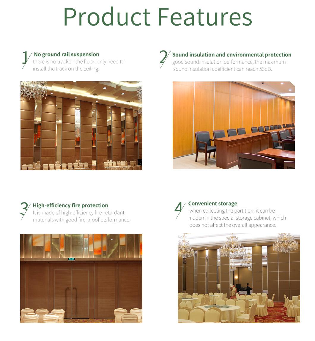 Hotel Office Acoustic Movable Partition Wall Operable Soundproofing Wall for Meeting Room