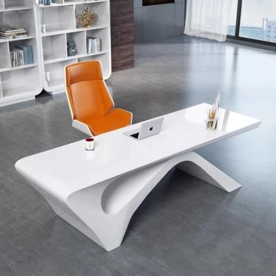 Modern Hot Sale Promotion White Lacquer Director Manage Office Table Design