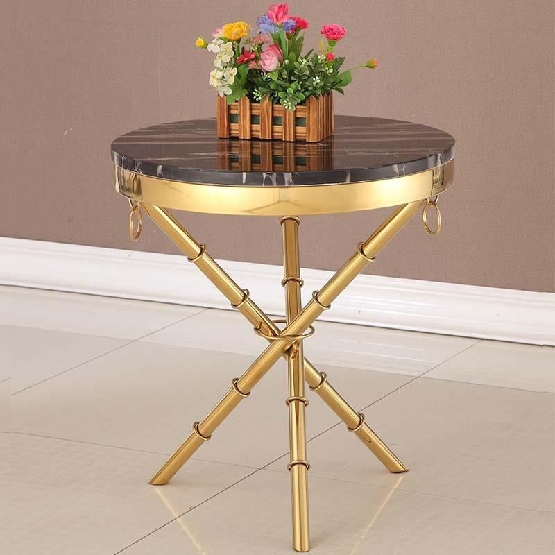 Home Furniture Stainless Steel Grey Sintered Stone Coffee Table