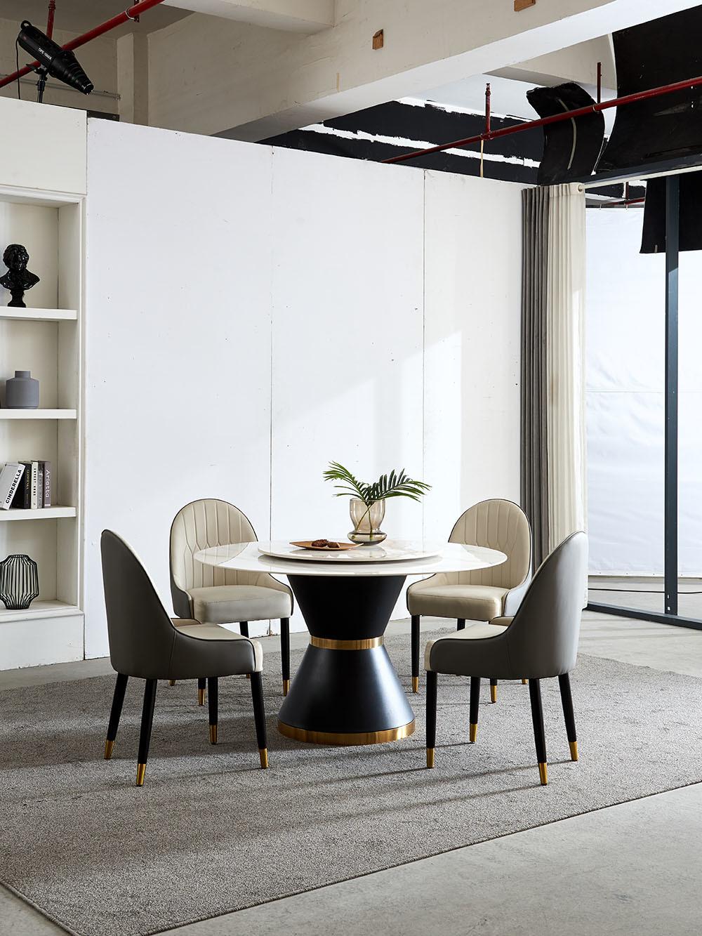 Modern Furniture Round Dining Table with Marble Sintered Stone