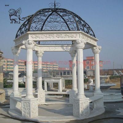 Blve Large Outdoor Stone Wedding Pavilion White Marble Garden Roman Pillar Modern Gazebo