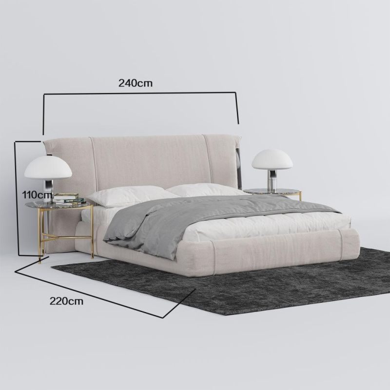 Direct Sale Modern Style Luxury Upholster Bedroom Room Furniture Italian Design Simple Fabric Bed