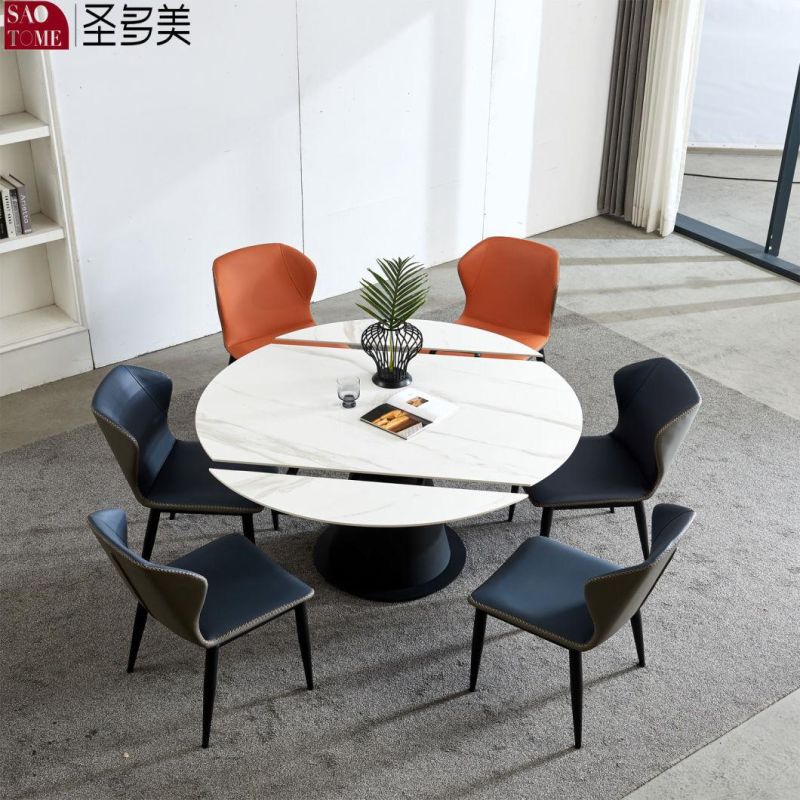 Round Dining Table with Slate Top for Diningroom Furniture