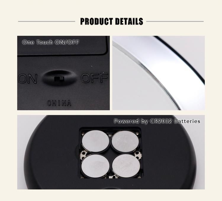 Hot Sale Travel Makeup Mirror 1X/5X Magnifying Rechargeable Mirror