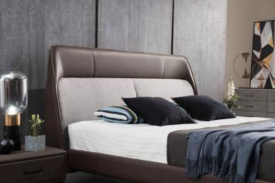 Gainsville Italy Design Modern Queen Size Leather Bed Room Furniture in Bedroom Bed