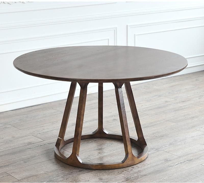 Restaurant Furniture Round Wood Dining Table Set for 6 Person