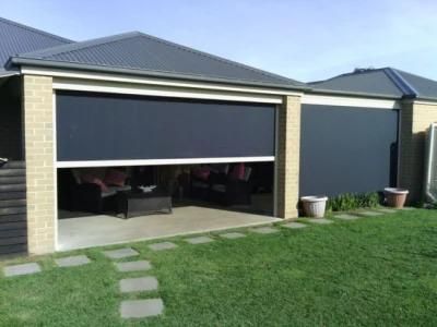 Windproof Roller Blinds with Tubular Motor, Outdoor Mothproof Components Zipper Roller Blinds