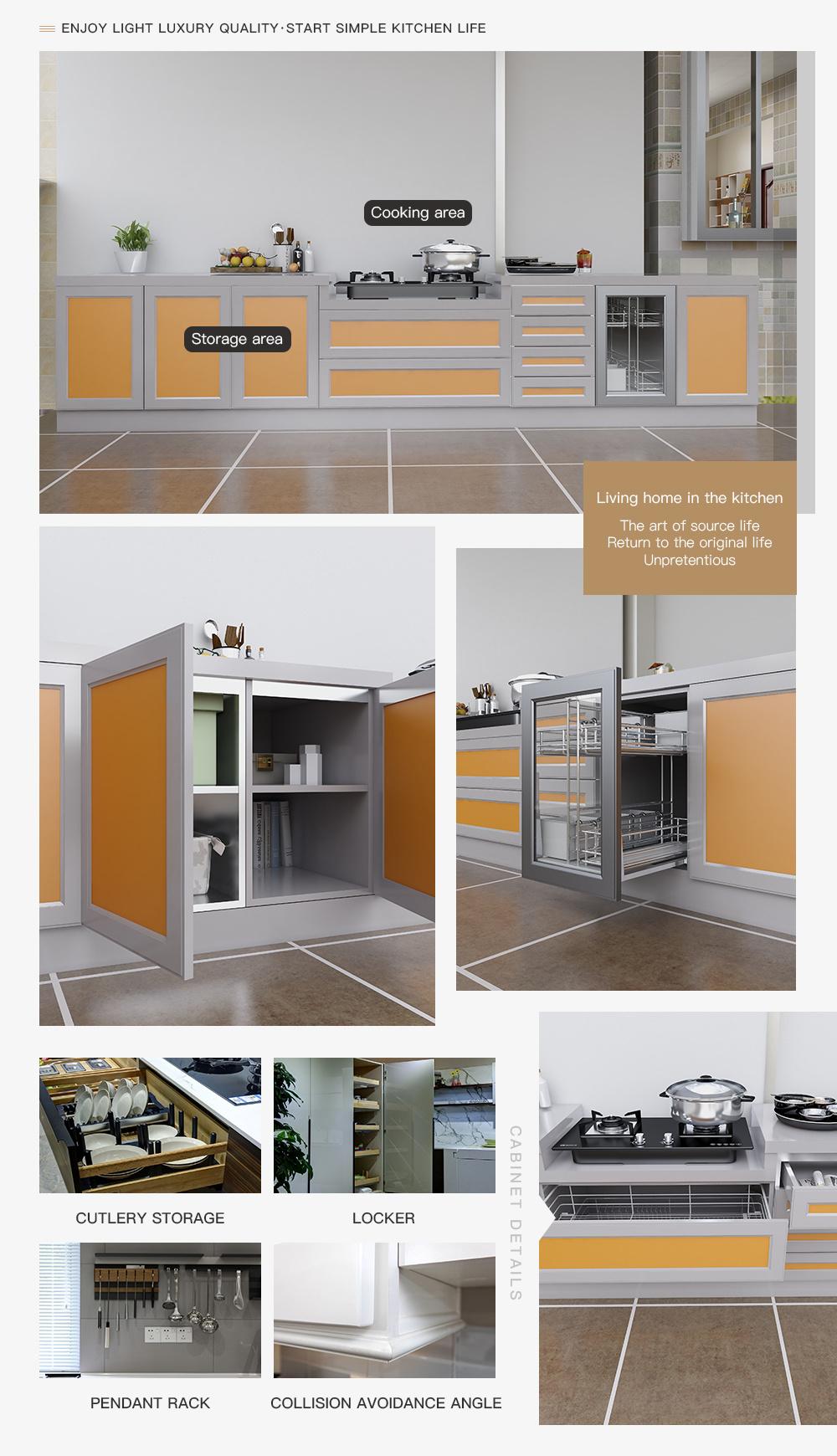 Linear Shape Handleless Drawer Best Kitchen Cabinet