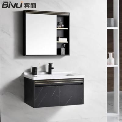 Chaozhou Factory Modern Design Bathroom Furniture Vanity Wooden Wall Mounted Cabinet Furniture with LED Light Mirror