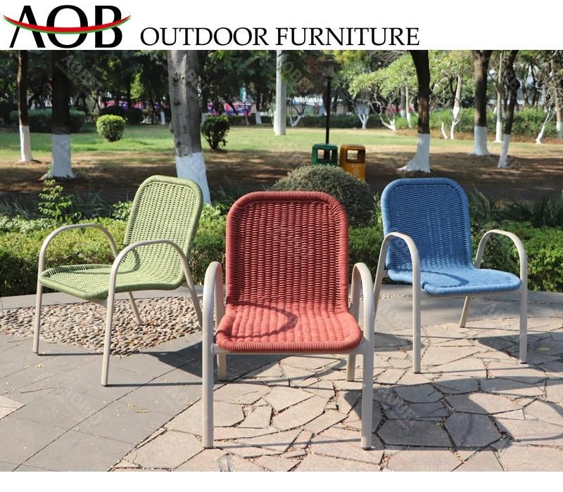 Modern Outdoor Garden Patio Resort Home Hotel Villa Cafe Restaurant Colorful Rope Dining Furniture Chair
