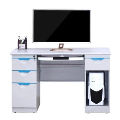 Metal Frame Laminate Desktop Computer Workstation Office Desk with 3 Drawers