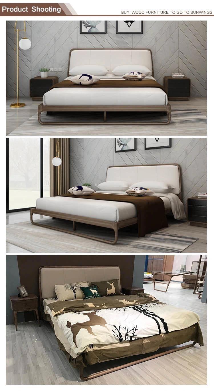 Italian Solid Wood Home Furniture Bed Room Bed Double Bed