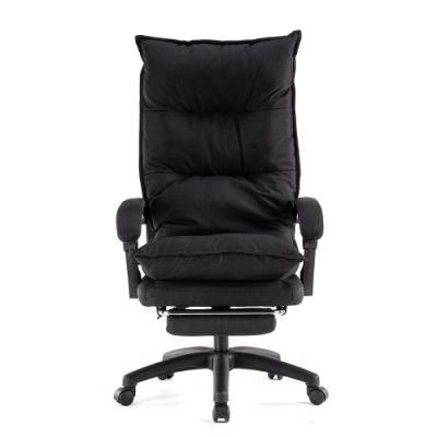High-Back Office Chair Adjustable Recliner with Soft Cushion and Footrest