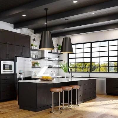 China Supplier Custom Wood Kitchen Cabinets Modern Fitted Complete Kitchen Cabinet Design