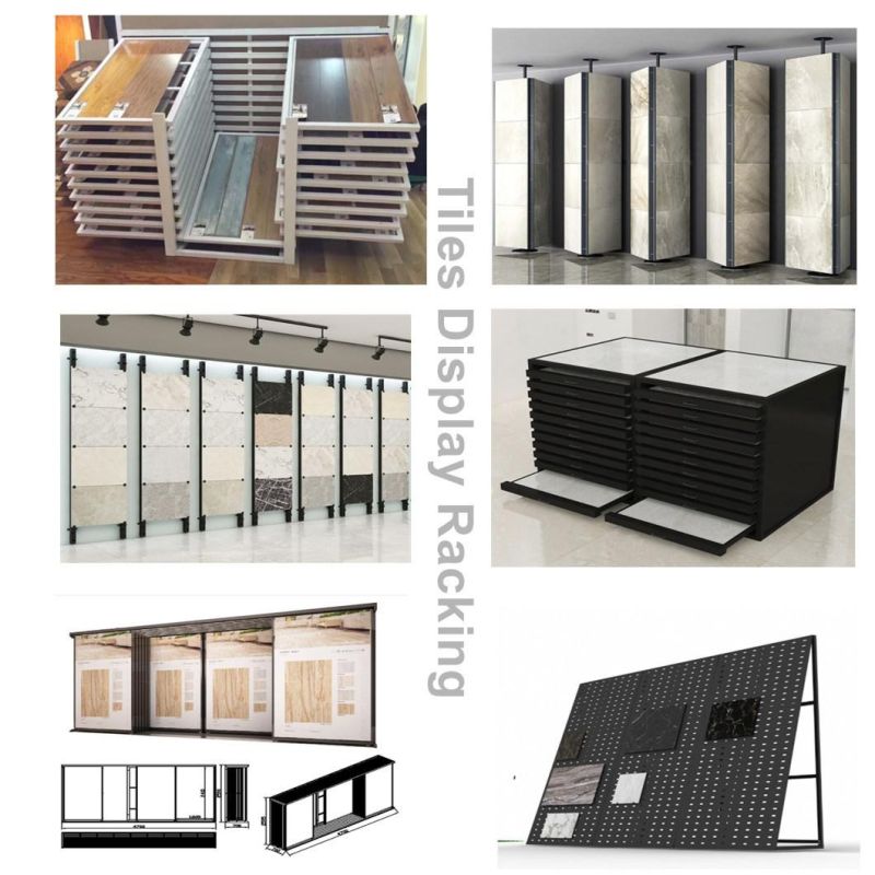 Custom Modern Granite Tile Hanging Mosaic Marble Display Stand Quartz Be on Show Rack Stone Sample Portable MDF Board