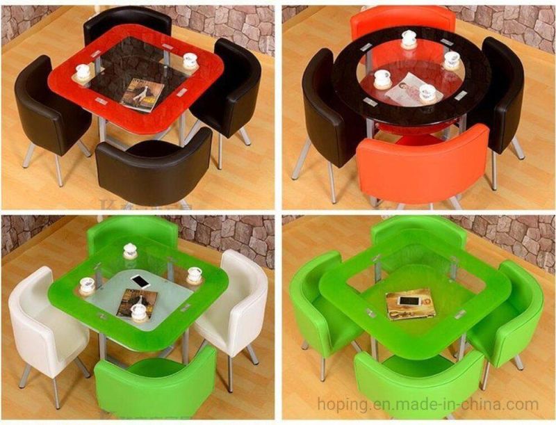 Colored Glass Triangle Table Tops Modern Dining Table Set for 2 Seats Low Seating Living Room Furniture Modern Stylish Dining Room Sets