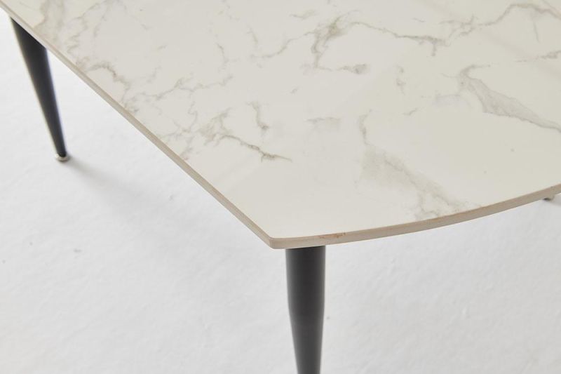 Home Apartment Furniture White Round Folded Rock Beam Table