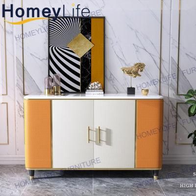 Modern Kitchen Console Table Marble Top Big Size Kitchen Cabinet