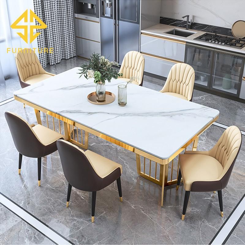 Dining Table White Dining Room New Design Furniture Modern Restaurant Metal Dining Tables