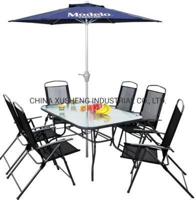 Modern Outdoor Restaurant Furniture Coffee Shop Rattan Chair and Table Set with Tent