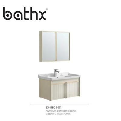 Modern design Household Furniture Space Aluminum Bathroom Vanity Cabinet Wash Basin High Quality Mirror Cabinets