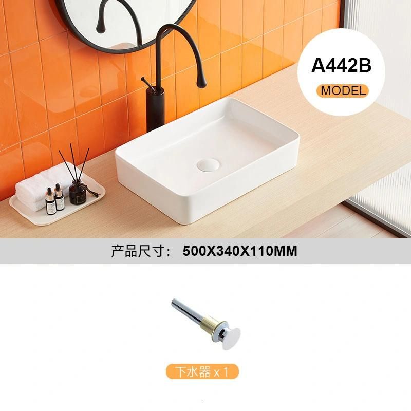 White Ceramic Kitchen Sink Bathroom Accessories Wash Hand Basin Top Grade Modern Design Upc Sink Hot Sale Rectangle Shape Vanity