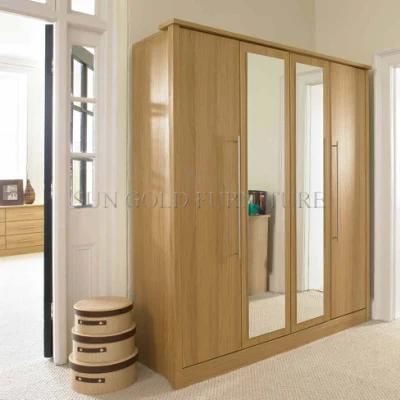 Modern Wooden 2 Doors Wardrobe with Mirror (SZ-WD034)