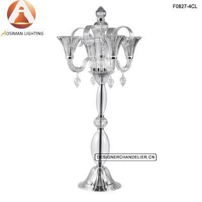 4 Arm Clear Decorative Candelabra