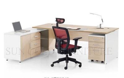 Simple Design Modern Executive Wooden Desk with Moveable Cabinet (SZ-OD187)