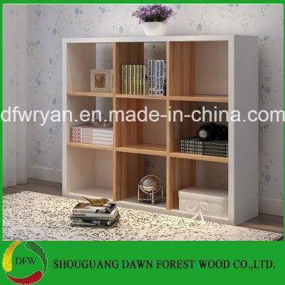 Modern High Quality White and Wood Grain Office Furniture Bookcase