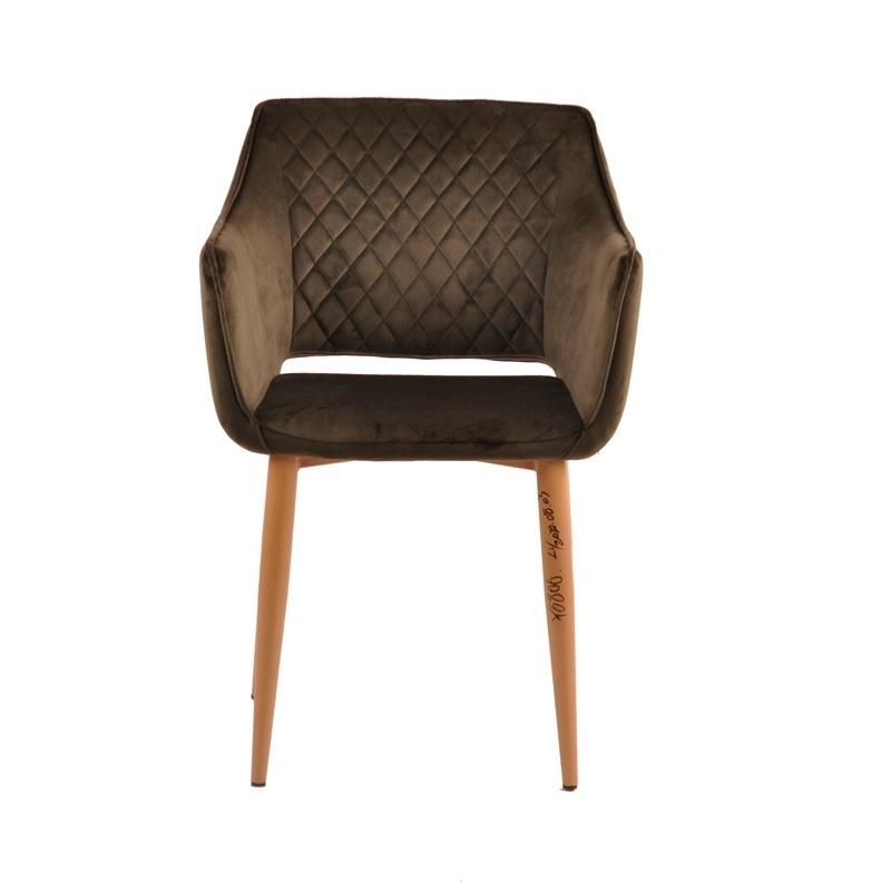 Hot Sale Short Back Upholstery Fabric Diamond Pattern Back Dining Chair