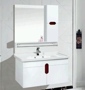 Modern Brief Wall Mounted PVC Bathroom Vanity with Mirror Cabinet