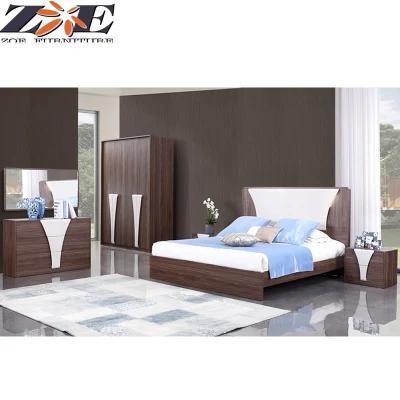 Global Hot Selling MDF Bedroom Furniture with LED Light Bed
