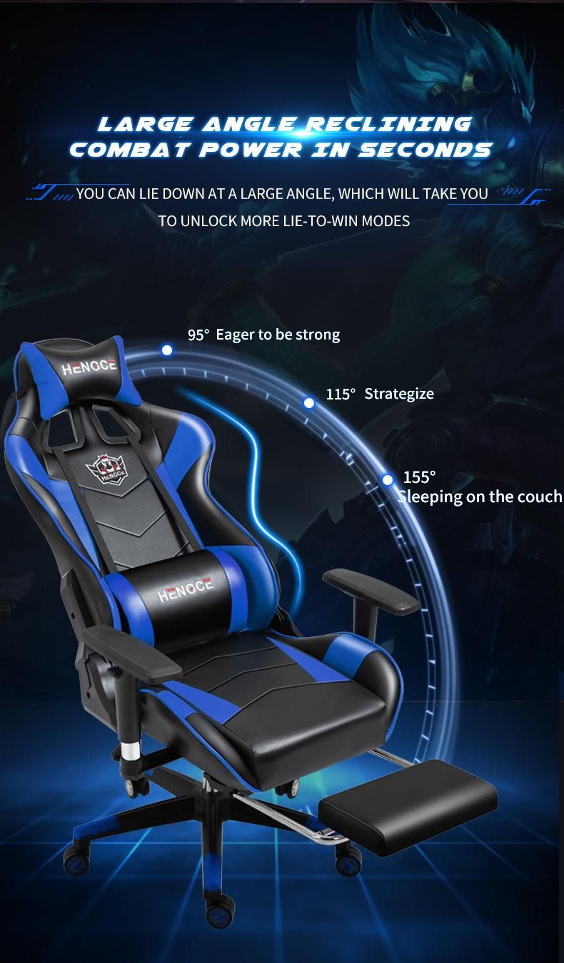 Hot Selling Reclinable Vibration Electronic Gaming Chair with Removable Head and Lumbar Pillow