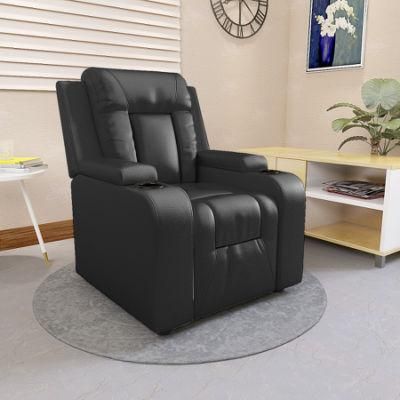 Modern Home Living Room Hotel Office Furniture Leather Pushback Recliner Sofa with Cupholders