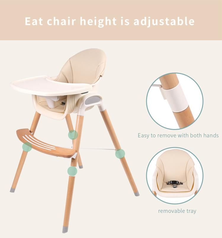 Baby High Chair Baby Feeding Chair Wooden Multi-Functional Dinning Chair