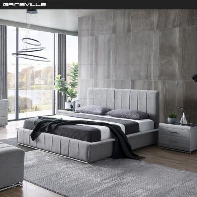 Home Furniture Bedroom Bed Set Vertical Tufted Upholstered Velvet Bed with Storage Function