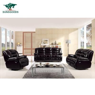 Black 1 2 3 Seats Manual Recliner Bedroom Sofa Genuine Leather Living Room Furniture