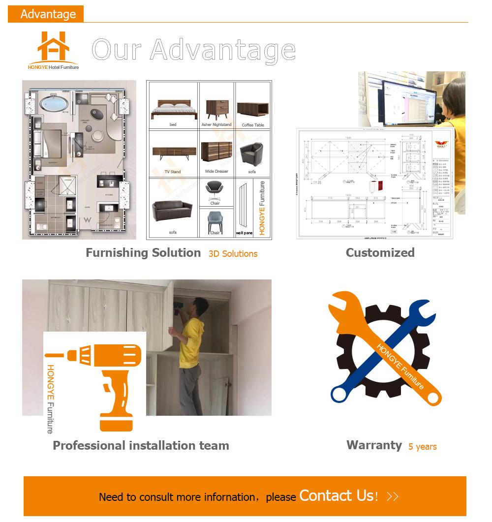 5 Star Hotel MDF Bedroom Wooden Furniture
