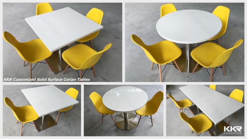 Polished White Used Restaurant Table and Chair for Sale