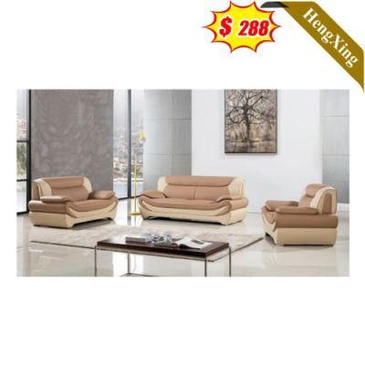 Cheap Price Home Furniture Living Room Sofas Wooden Frame Beige Color Leather PU 1+2+3 Seat Sofa Set