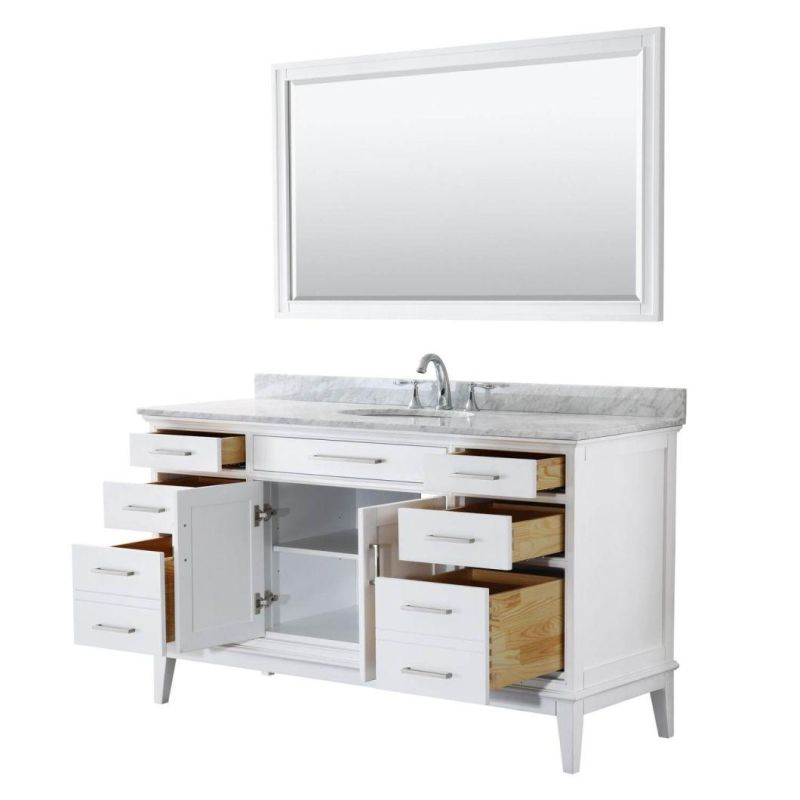 China Factory Wholesale Modern Light Luxury 60" Single Bathroom Vanity-White